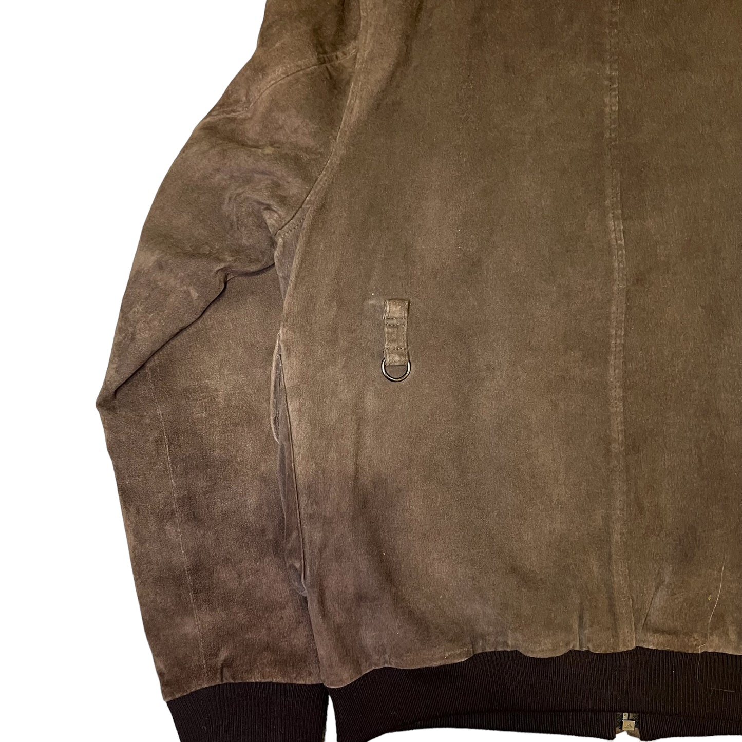 HELMUT LANG 2005AW SUEDE LEATHER BOMBER JACKET DARK BROWN