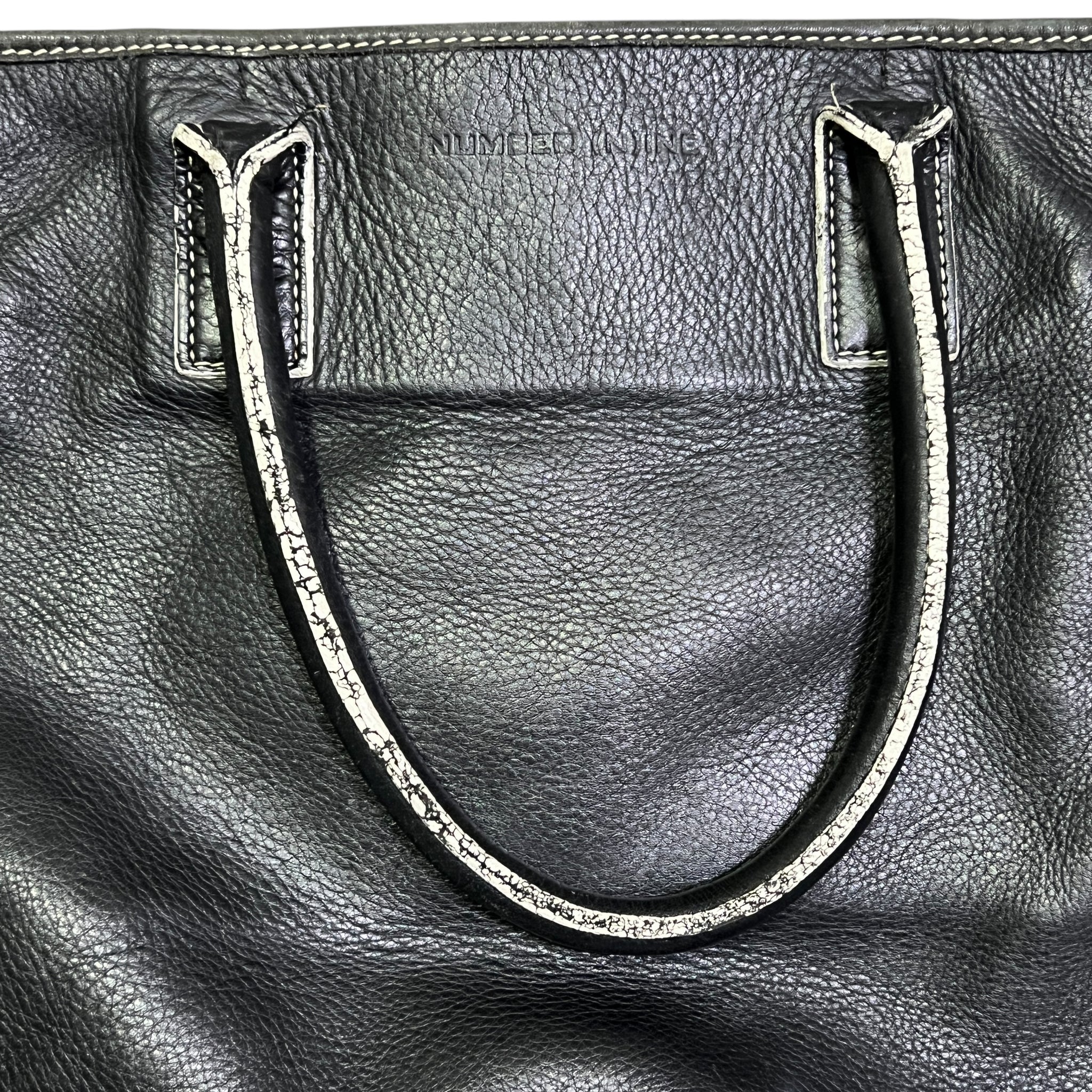 NUMBER (N)INE 2000's Archive Leather Expandable Tote Bag