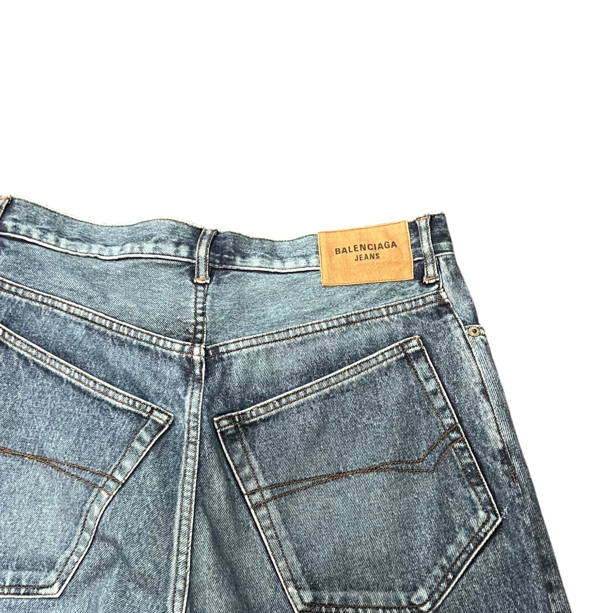 BALENCIAGA 2022AW Trompe-l'oeil Heavy Cotton Jersey Denim Baggy Pants
