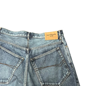 BALENCIAGA 2022AW Trompe-l'oeil Heavy Cotton Jersey Denim Baggy Pants