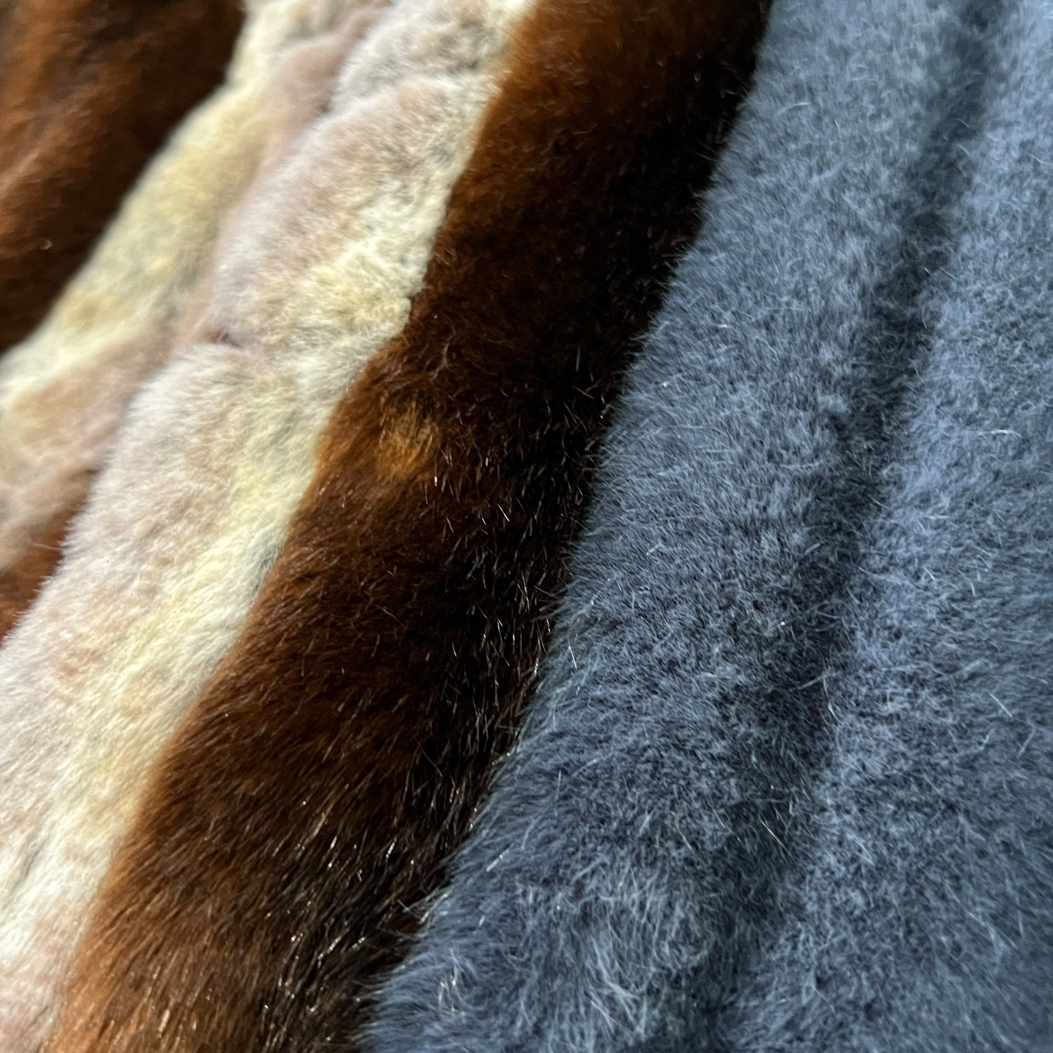 Y/PROJECT 2018-19AW Stripe Faux Fur Check Coat