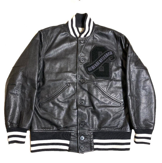 GENERAL RESEARCH 2003AW LEATHER VARSITY JACKET