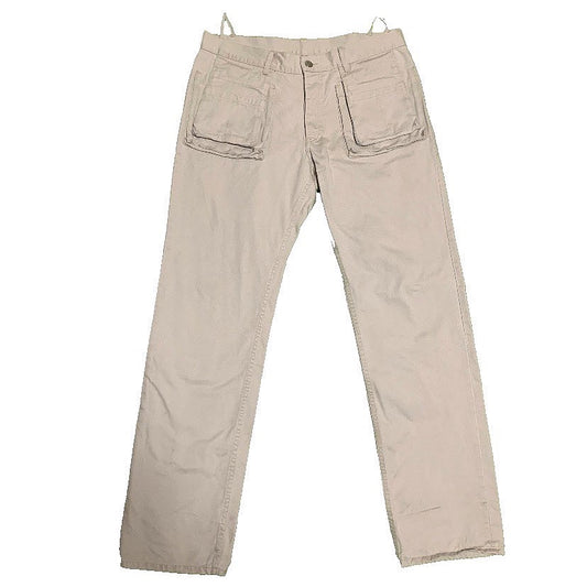 HELMUT LANG 2003AW ELASTIC 3D CARGO POCKET PANTS BEIGE