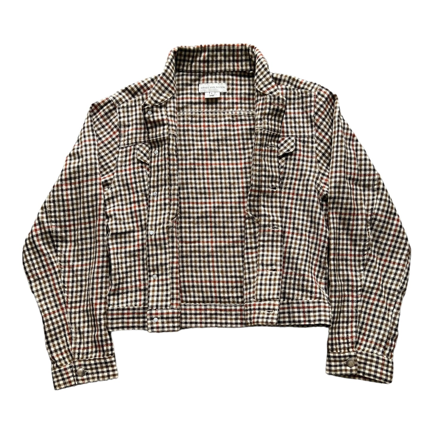 DRIES VAN NOTEN wool check work jacket