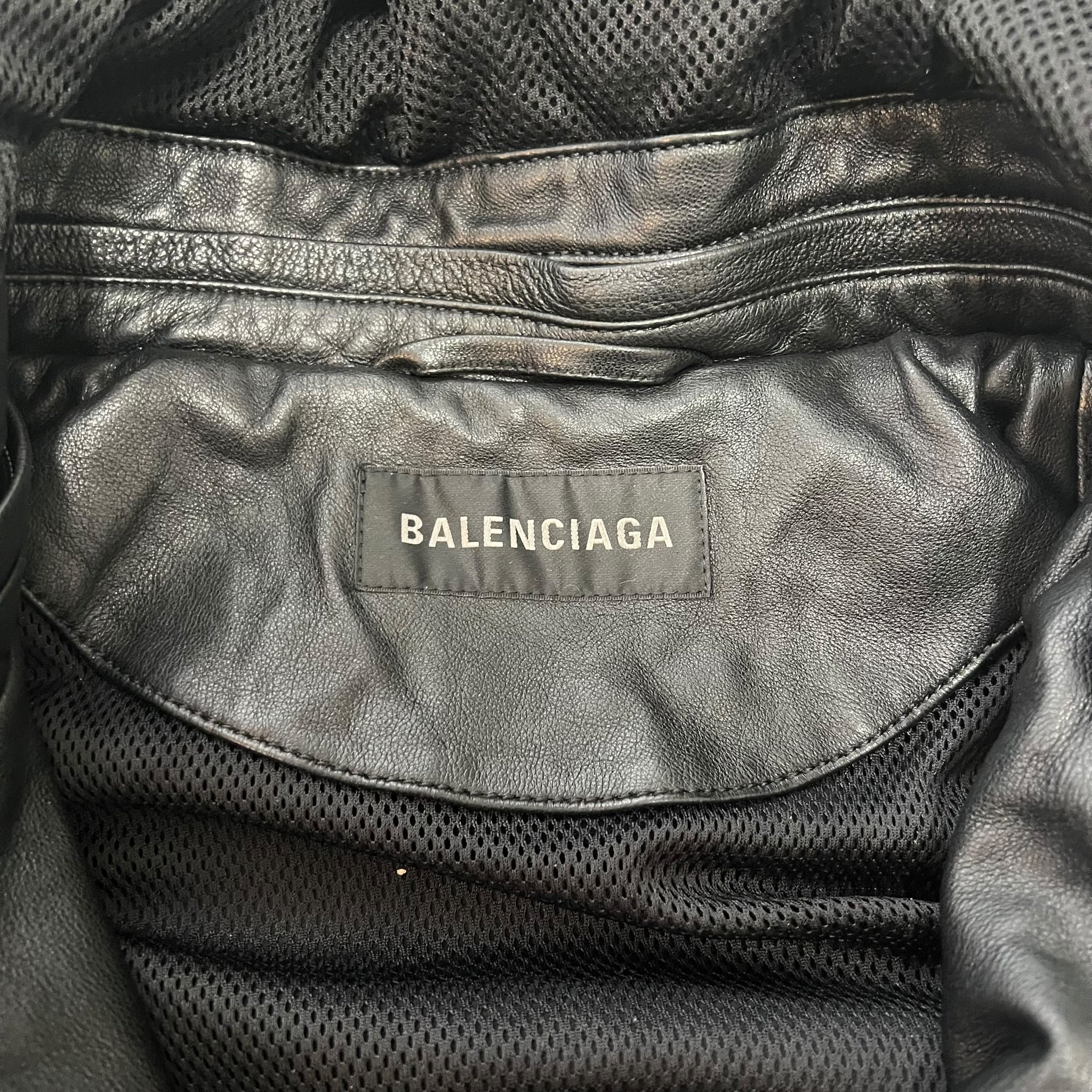 BALENCIAGA 2022AW 3B Sport Icon Tracksuit Leather Jacket