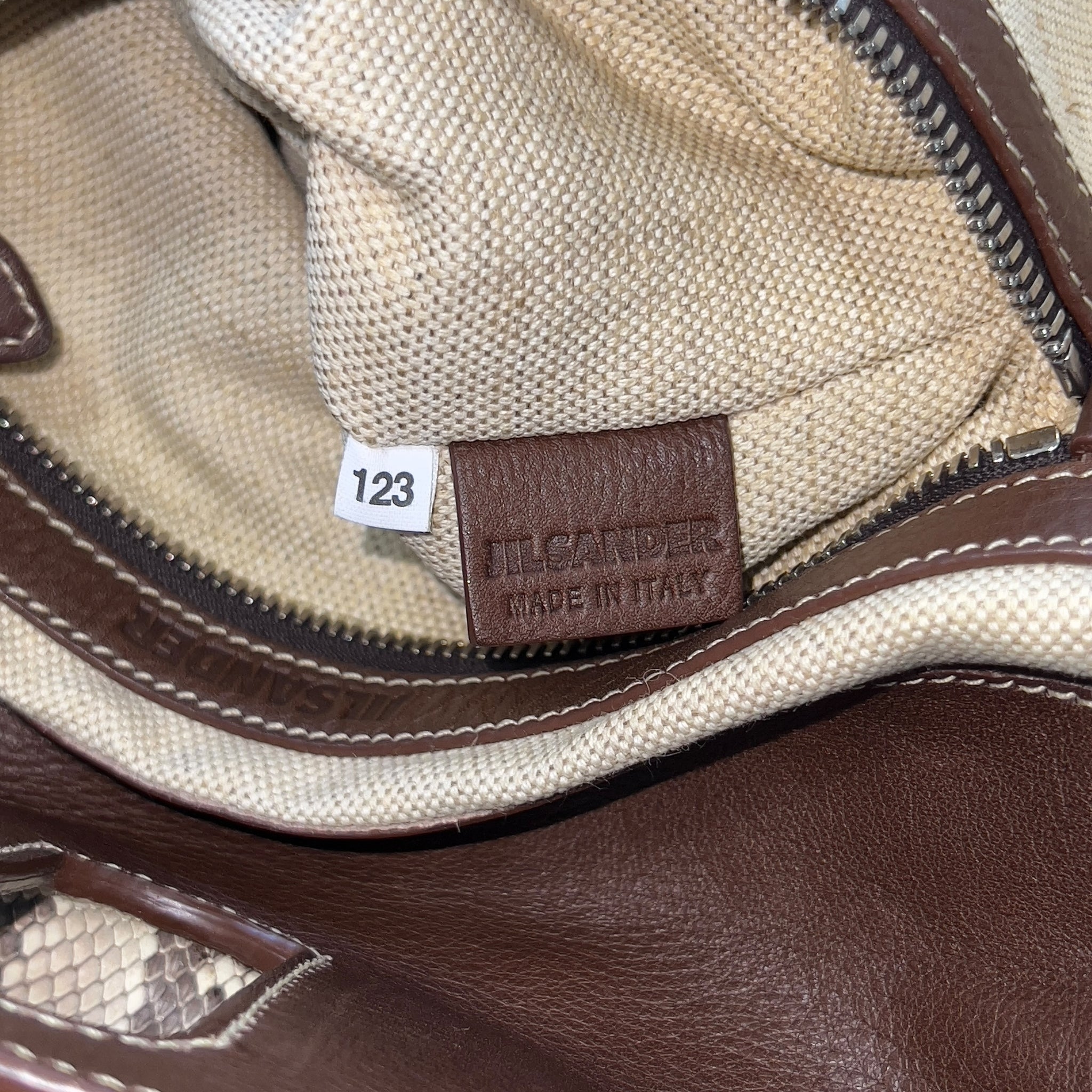 JIL SANDER Real Python Leather Mini Boston Bag " PITONE FOLD "