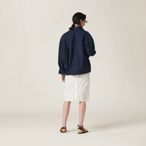 MIU MIU SS2024 Mohair-Blend Zip Blouson Jacket (Navy / Made in Italy)