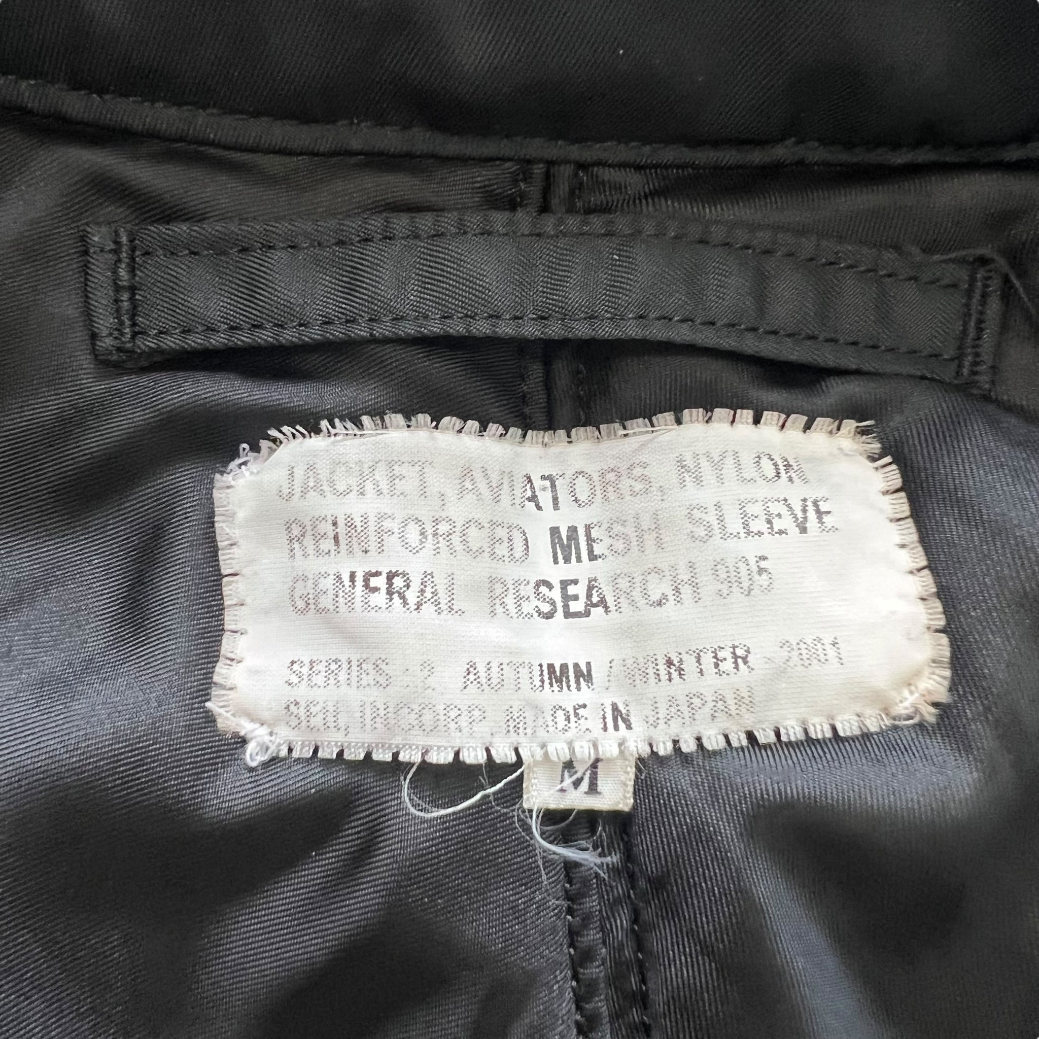 GENERAL RESEARCH 2001AW SLEEVE MESH PADDED BOMBER JACKET