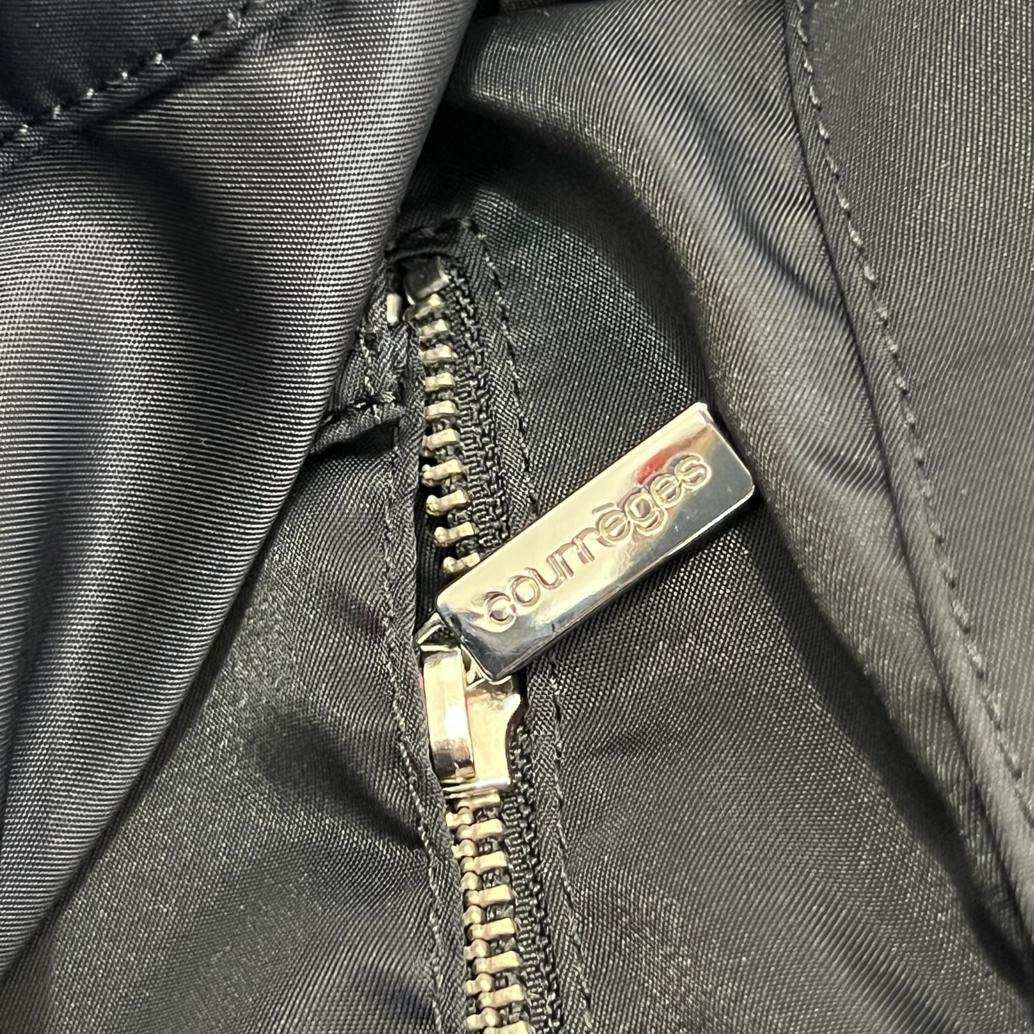 COURREGES Vintage Logo Plate Nylon Crossbody Bag