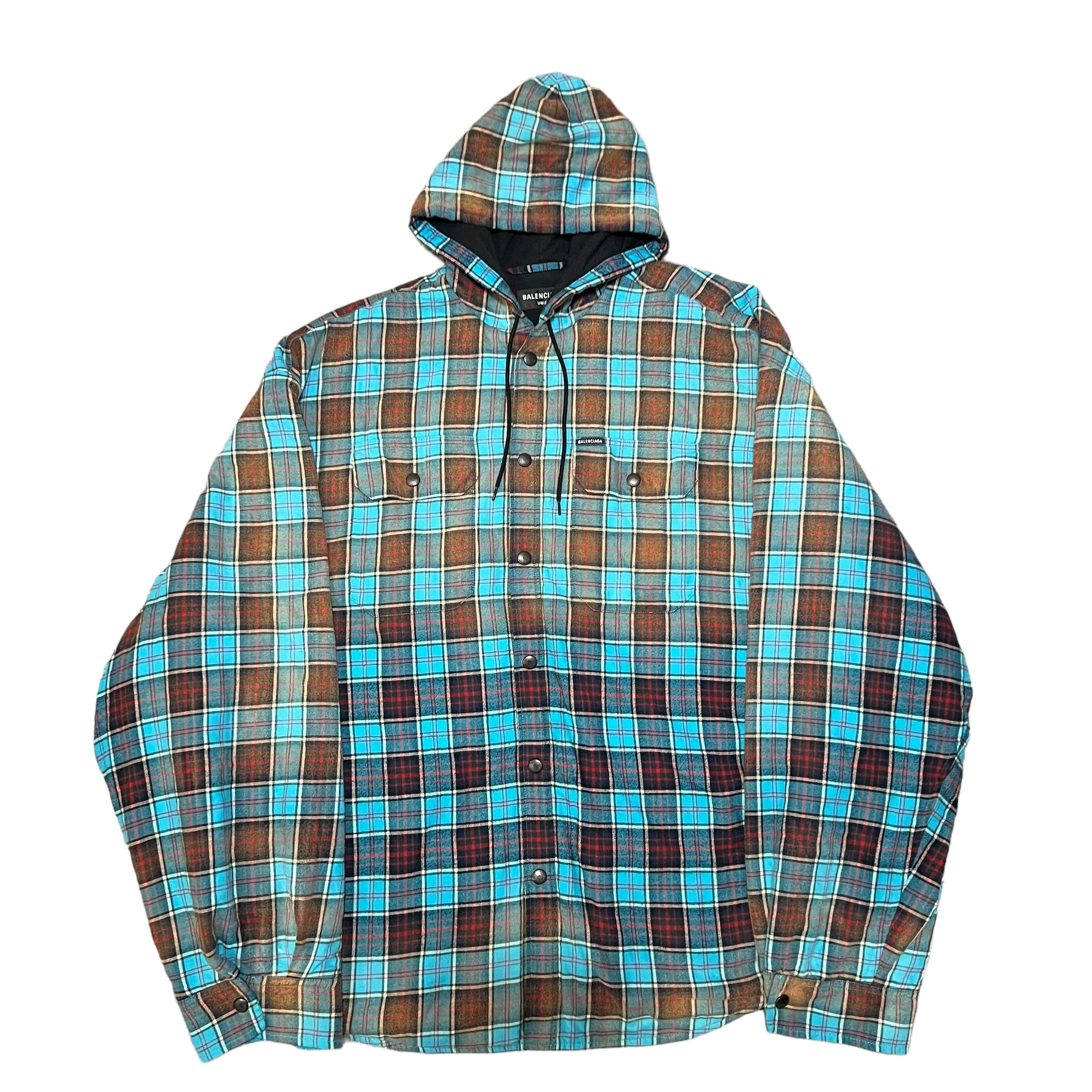 ファッション特集 BALENCIAGA JACKET HOODED FLANNEL BLEACHED 2022AW ジャケット・アウター