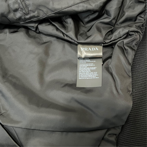 PRADA Raf Simons 21AW Rum Skin Triangle Nappa Leather Oversized Bomber Jacket