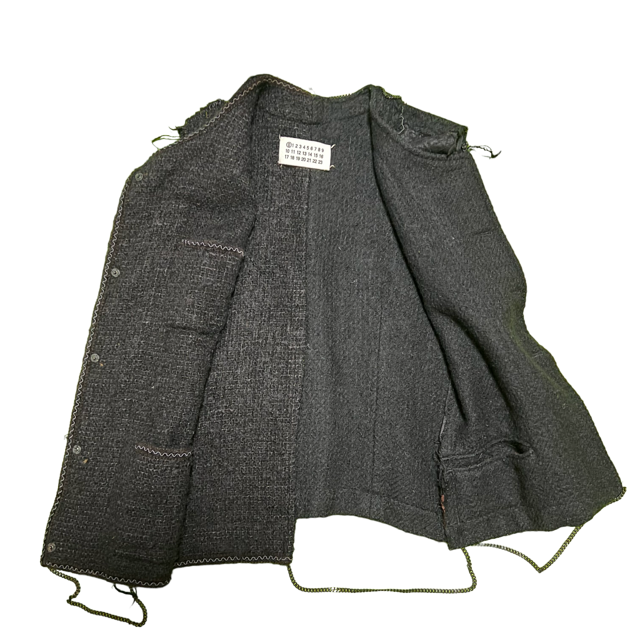 MAISON MARTIN MARGIELA ARTISANAL CHANEL TWEED CUT WORK VEST