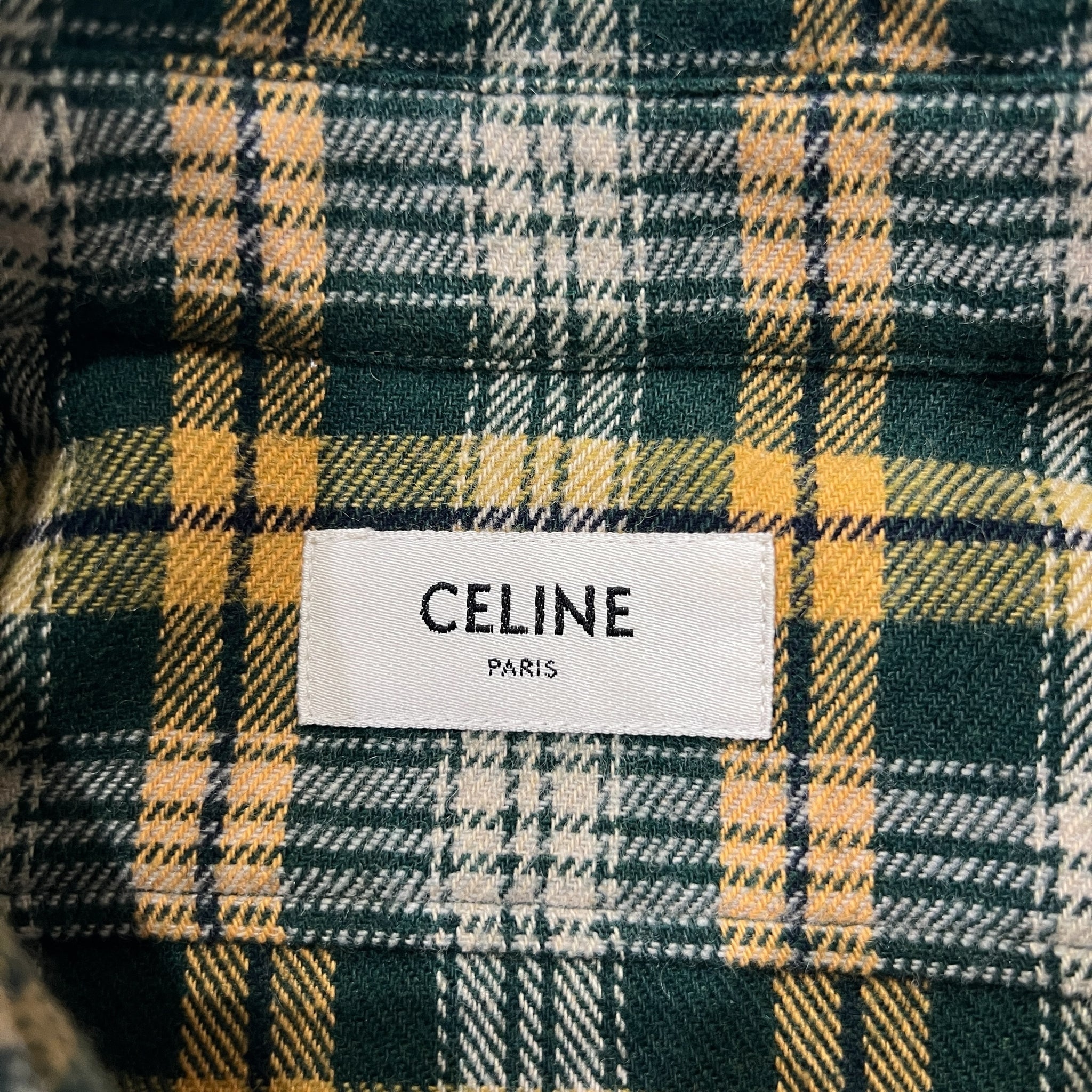 CELINE × Hedi Slimane 2022FW Yellow Plaid Flannel Shirts