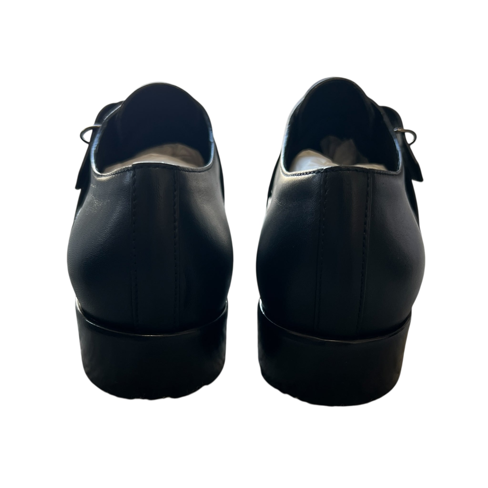 BALENCIAGA Single Buckle Leather Loafers