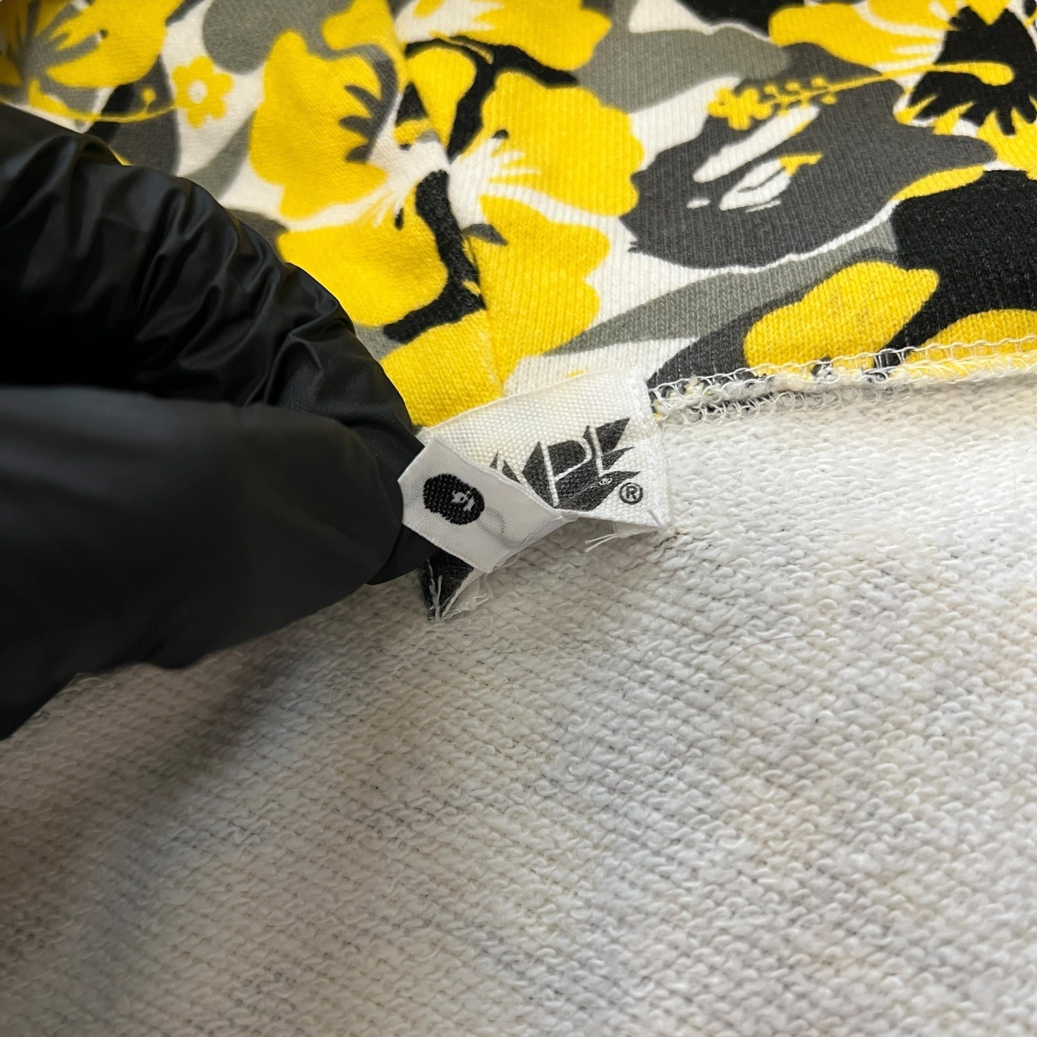 A Bathing Ape Yellow Floral Camo Full Zip Hoodie BAPE