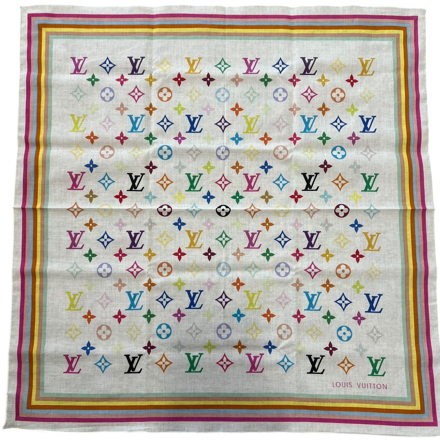 LOUIS VUITTON 2025 Takashi Murakami Multicolor Monogram Scarf