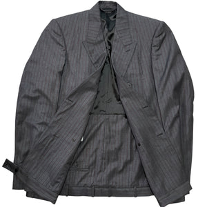 BALENCIAGA 2023 Winter Look9 Pinstripe Tailoring Wool Deconstructed Double Jacket 1360 X