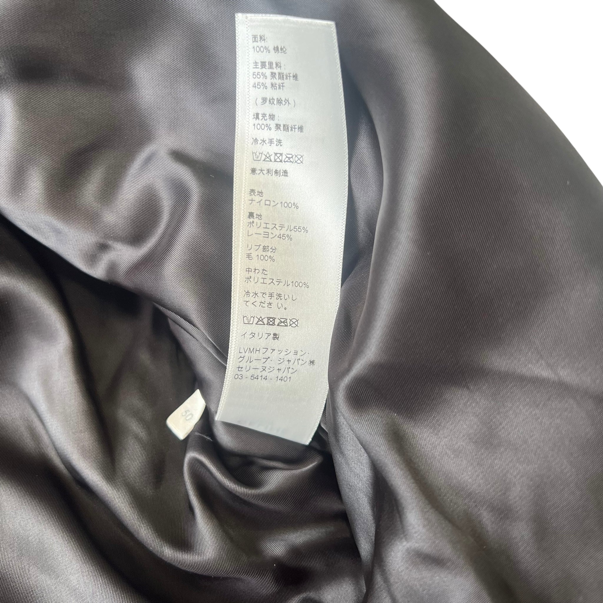 CELINE 2022AW × HEDI SLIMANE QUILTED YOKE SILVER TEDDY JACKET