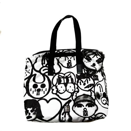 GIVENCHY 2022AW ×CHITO TAG EFFECT PRINT NYLON TOTE BAG