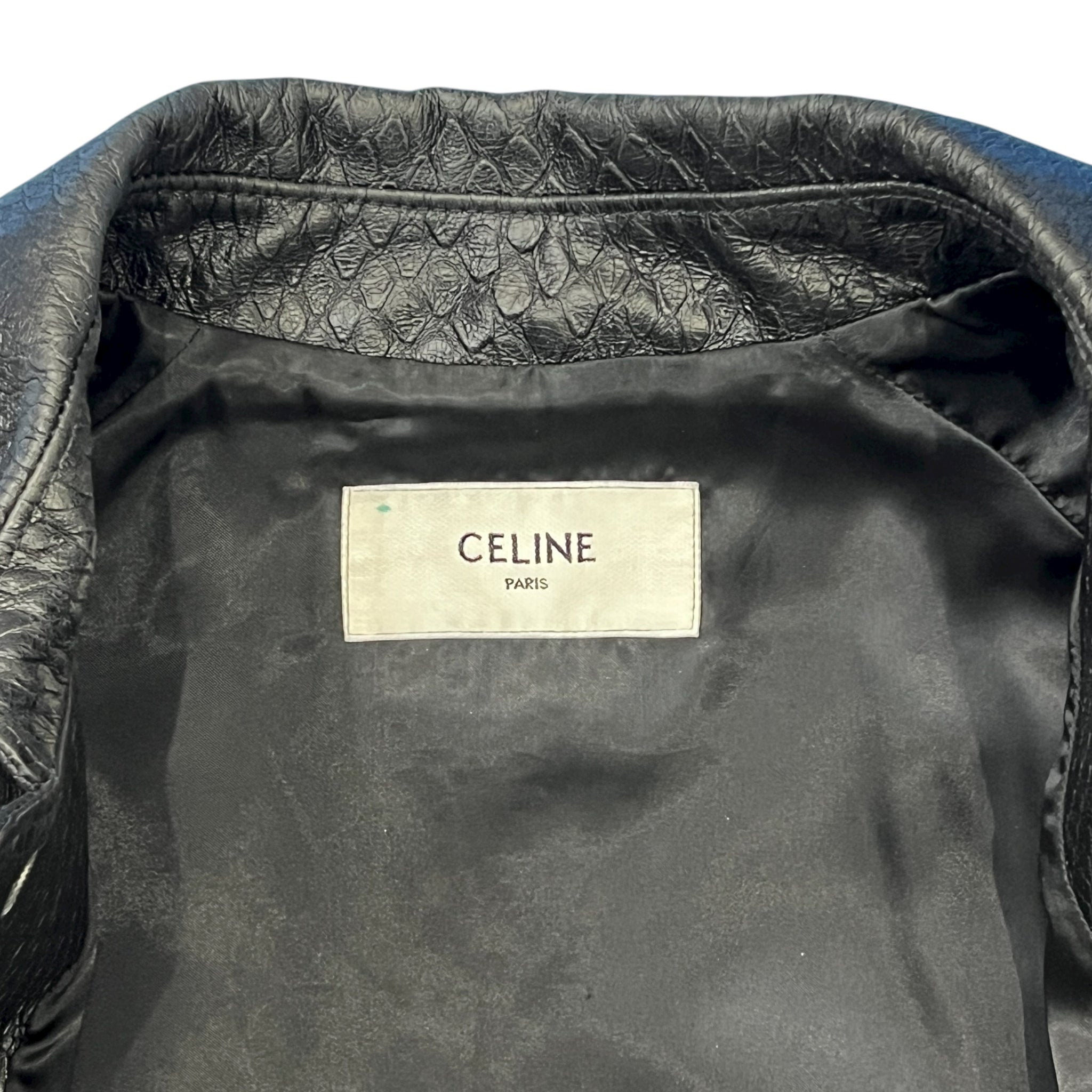CELINE 2019AW HEDI SLIMANE First Collection Python Embossed Leather Jacket