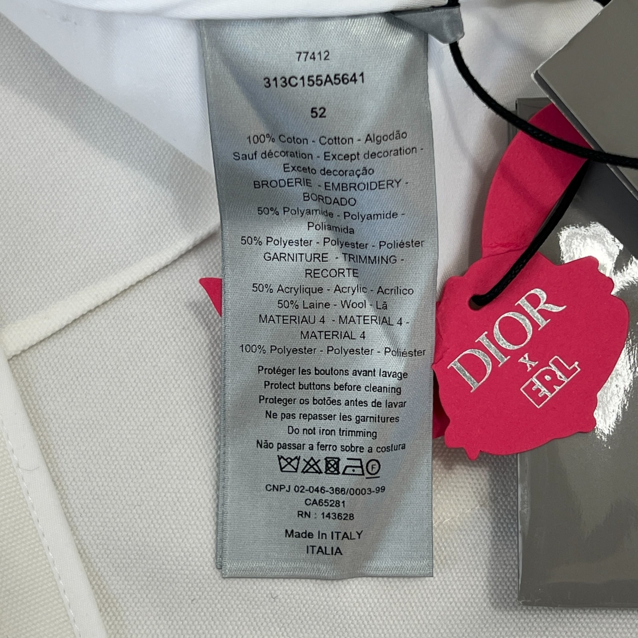 DIOR 2023 Spring Men's Capsule Collection × ERL Hidden Bunny Embroidered trousers Pants