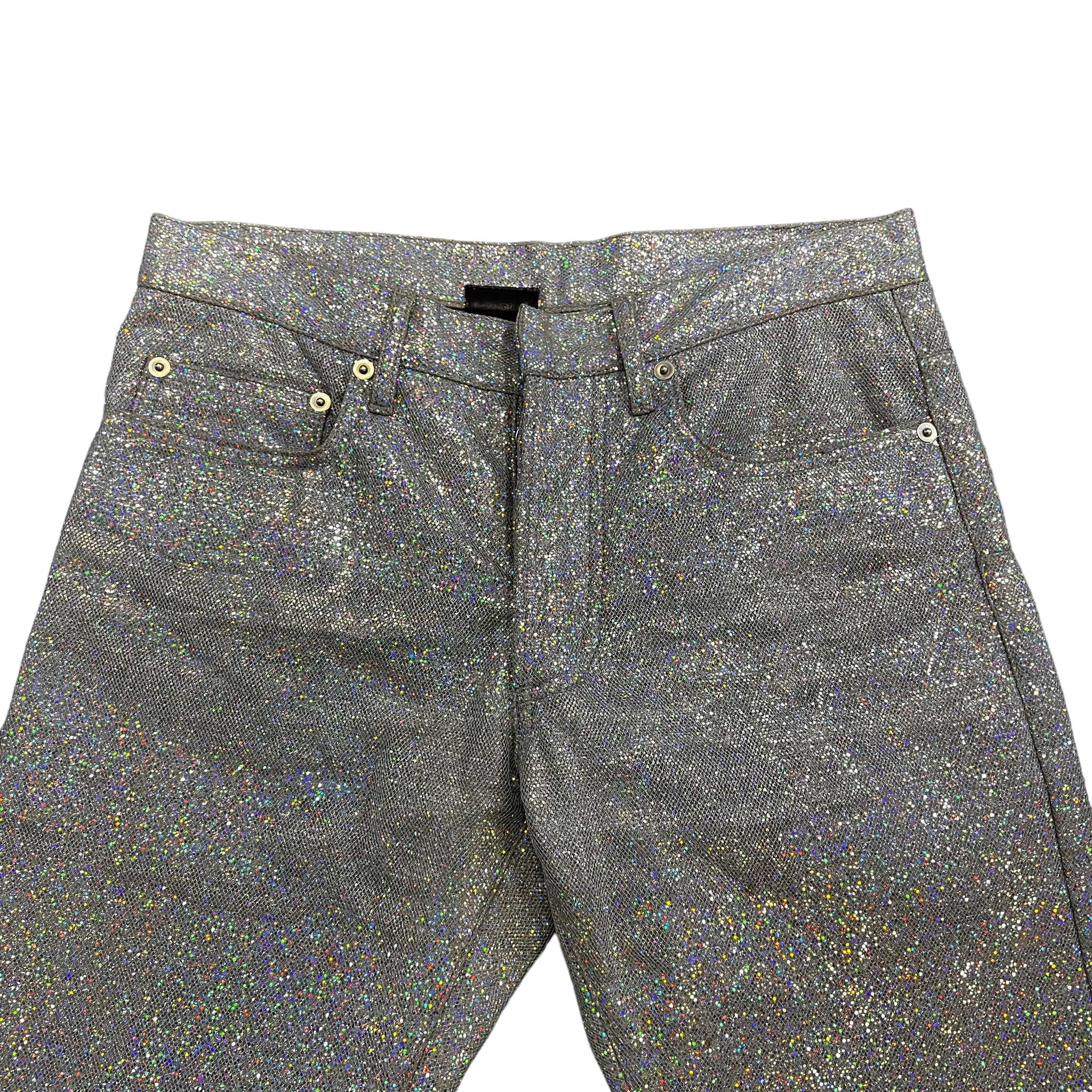 DIOR HOMME 2006SS GLITTER LAME PANTS JEANS HEDI SLIMANE