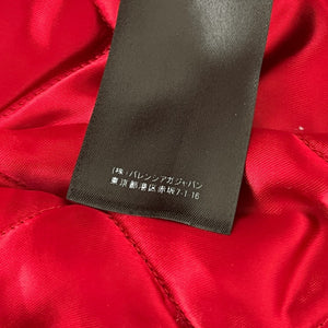 BALENCIAGA FW2019 Moto Calf-Leather Oversized Bomber Jacket in Red (Made in Italy)
