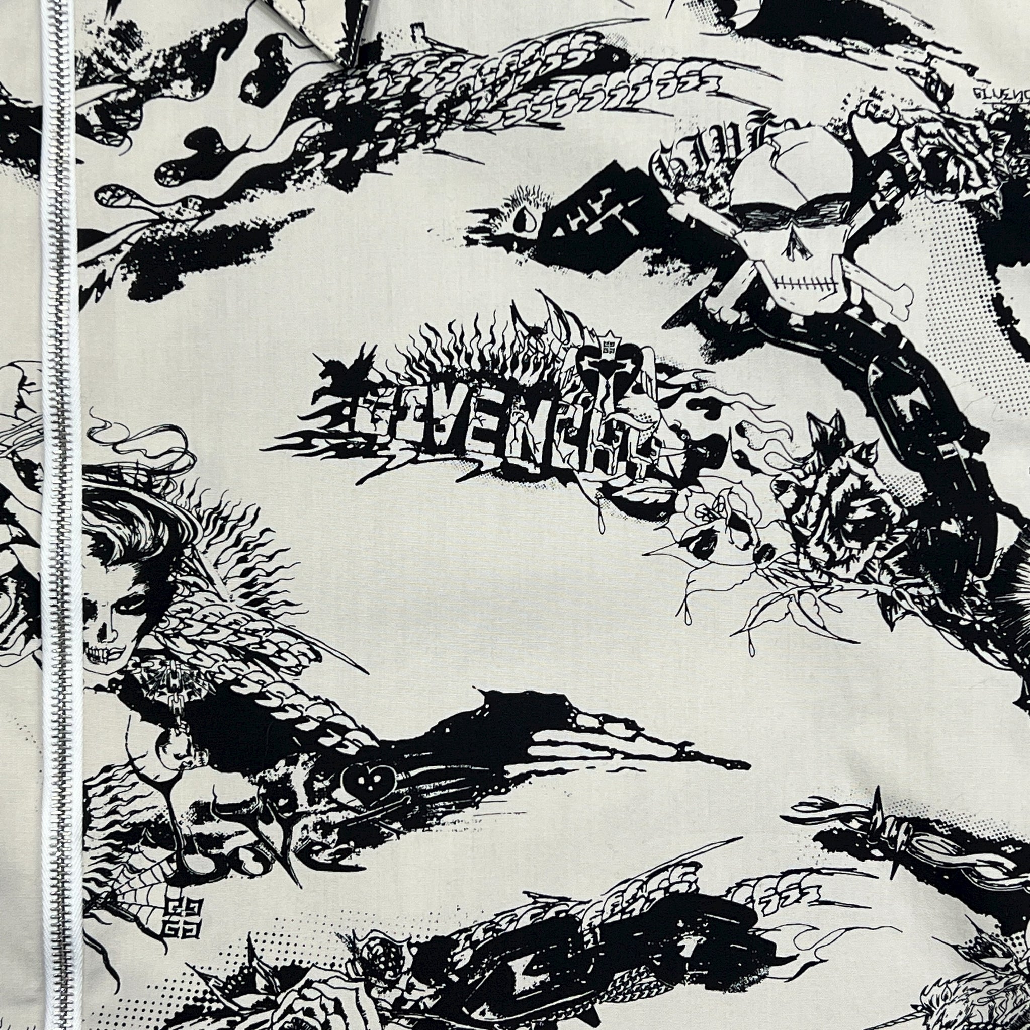 GIVENCHY 2021SS Matthew M. Williams Zip-Up Tiger Camo White Tattoo S/S Shirts