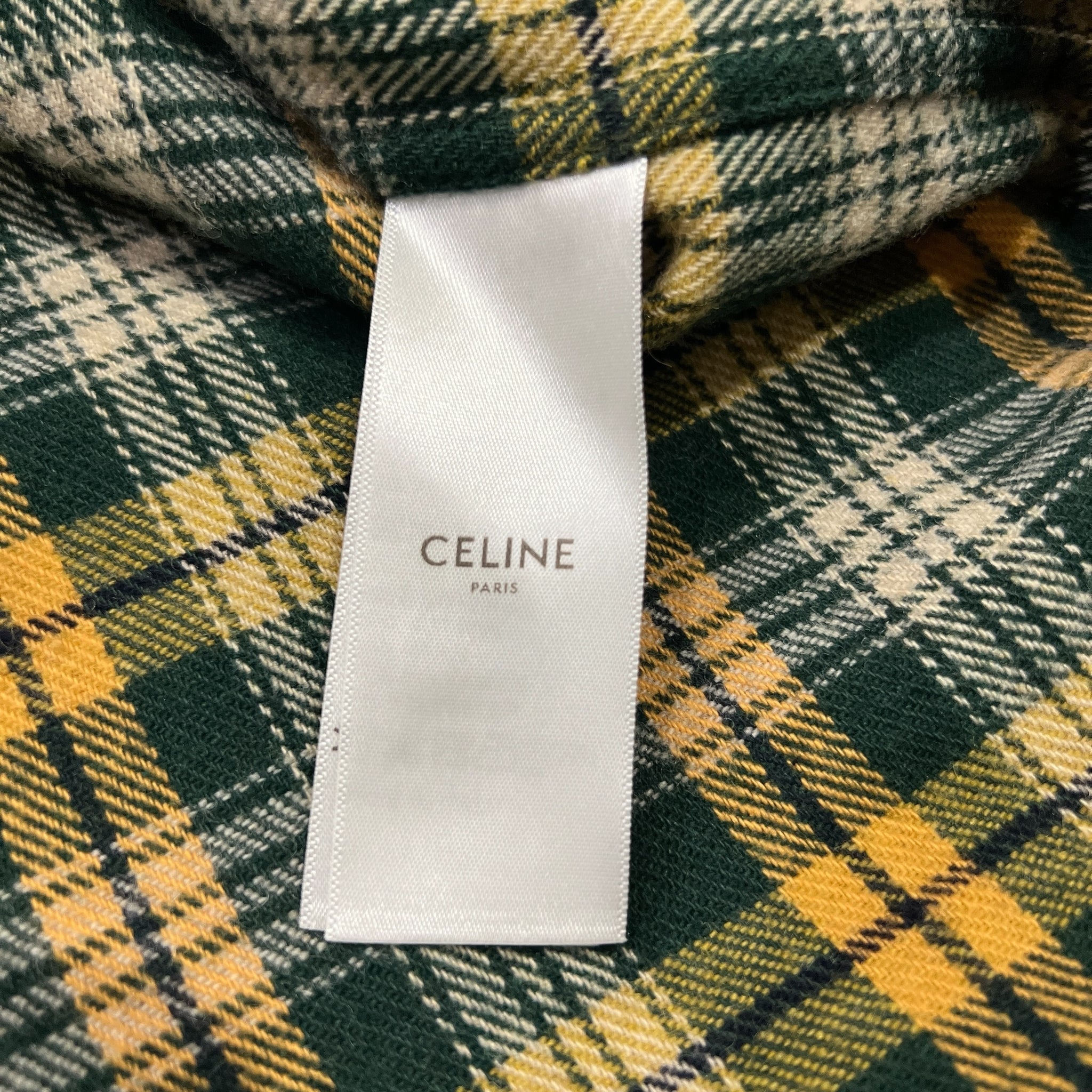 CELINE × Hedi Slimane 2022FW Yellow Plaid Flannel Shirts