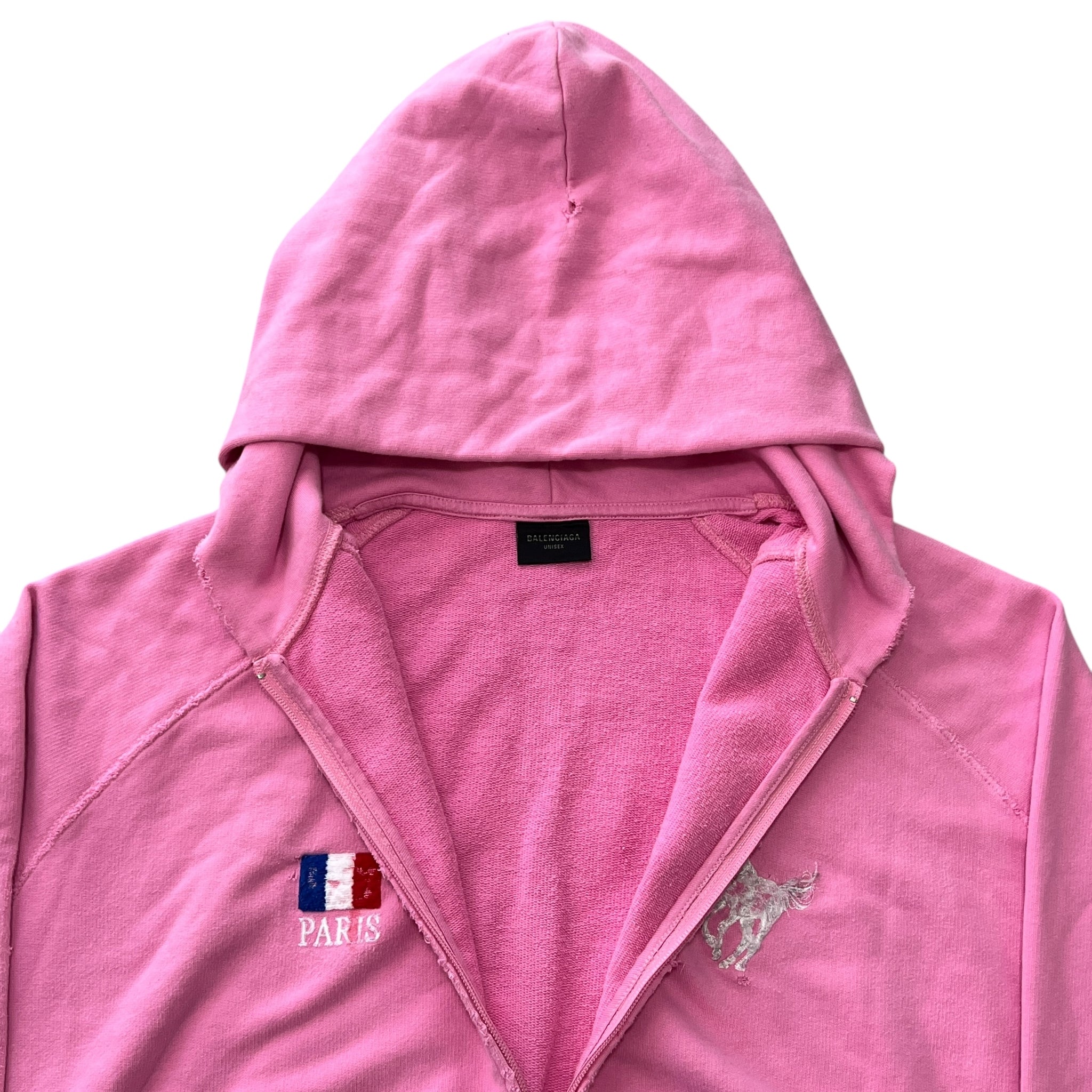 BALENCIAGA 2022AW DEMNA GVASALIA Polo Oversized Destroyed Zip-up Hoodie