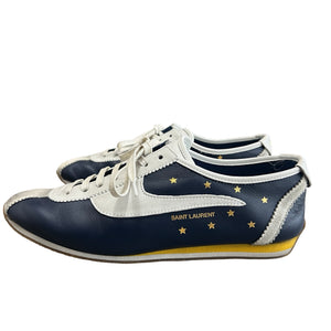 SAINT LAURENT STAR PRINT LEATHER LOW-TOP SNEAKERS – SEVENSTARCLOTHING