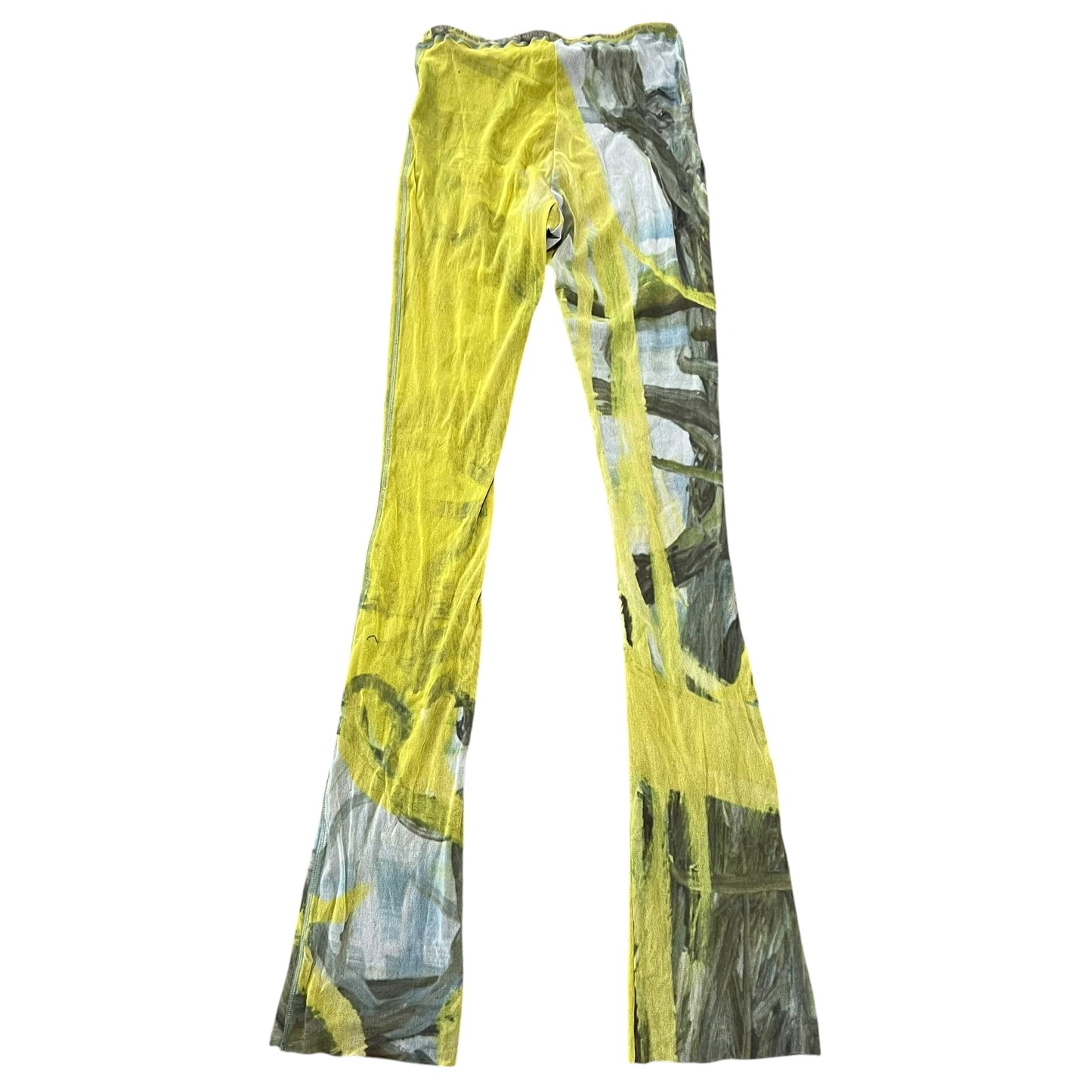 OTTOLINGER Graphic Pattern Yellow Nylon Mesh Leggings