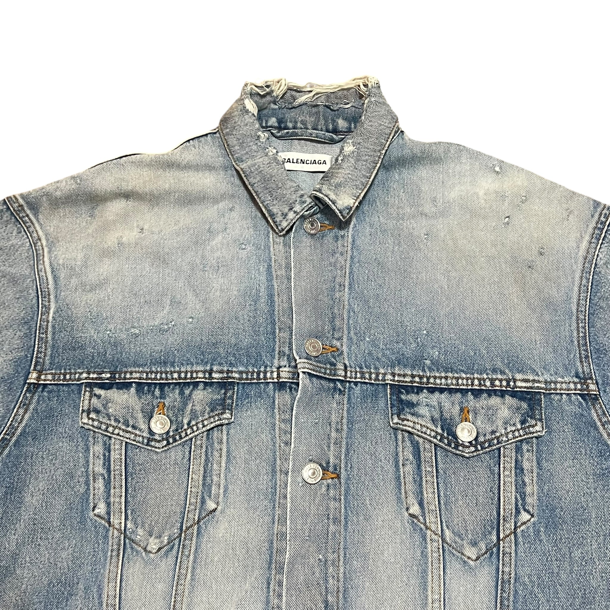 BALENCIAGA 2021SS DISTRESSED THRASH DENIM JACKET