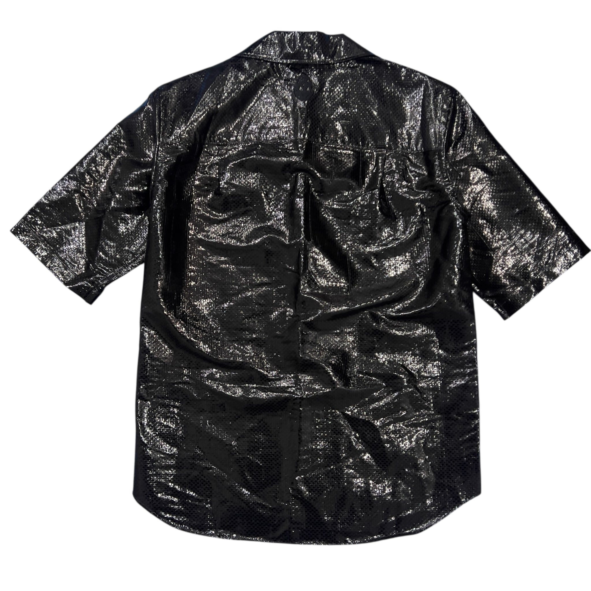 Alexander McQueen Glossy Embossed Pattern Short Sleeve Shirts