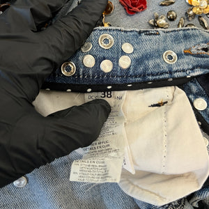 DOLCE&GABBANA 2015SS Embellished Denim Pants