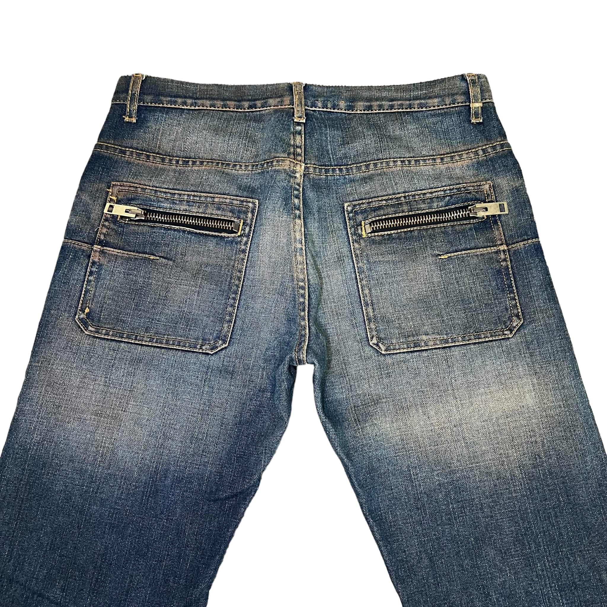 DIOR HOMME 2005AW DUST BACK ZIP DENIM PANTS HEDI SLIMANE
