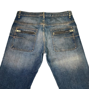 DIOR HOMME 2005AW DUST BACK ZIP DENIM PANTS HEDI SLIMANE