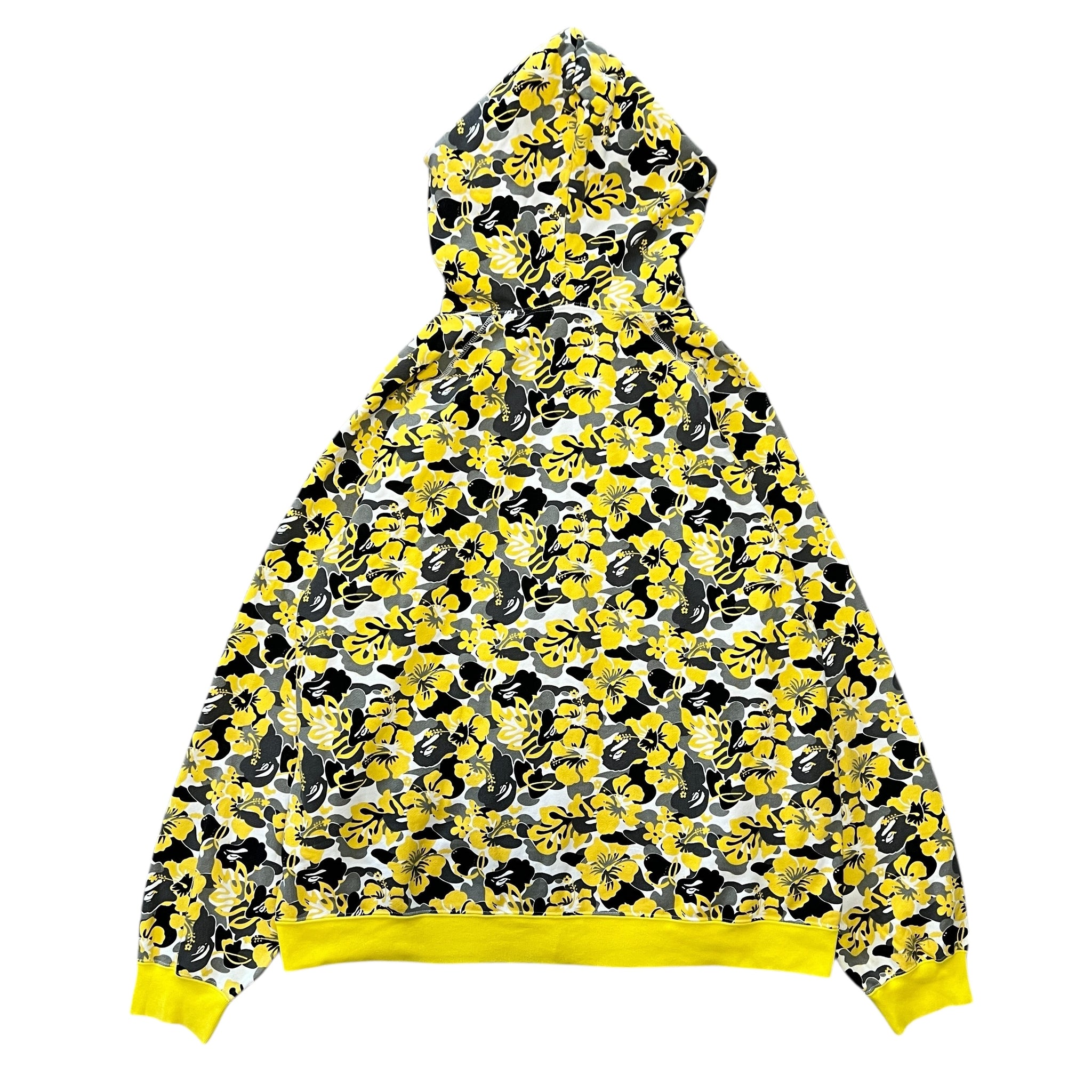 A Bathing Ape Yellow Floral Camo Full Zip Hoodie BAPE
