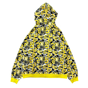 A Bathing Ape Yellow Floral Camo Full Zip Hoodie BAPE
