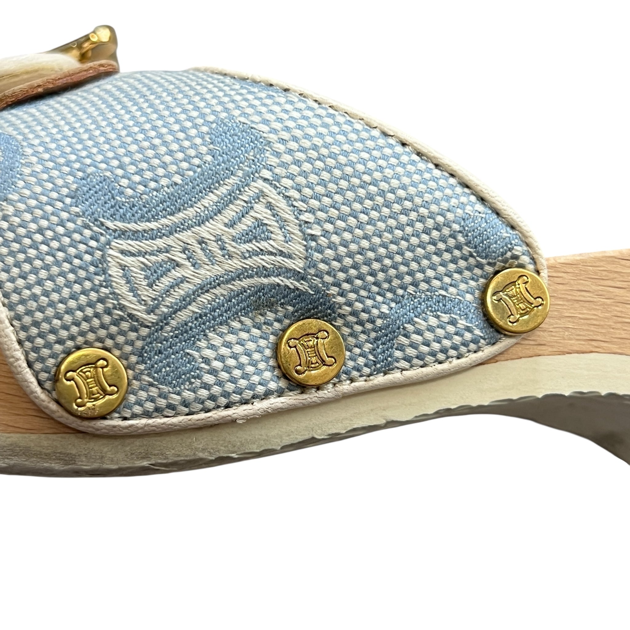 CELINE × Scholl Triomphe Charm Wood Sandal