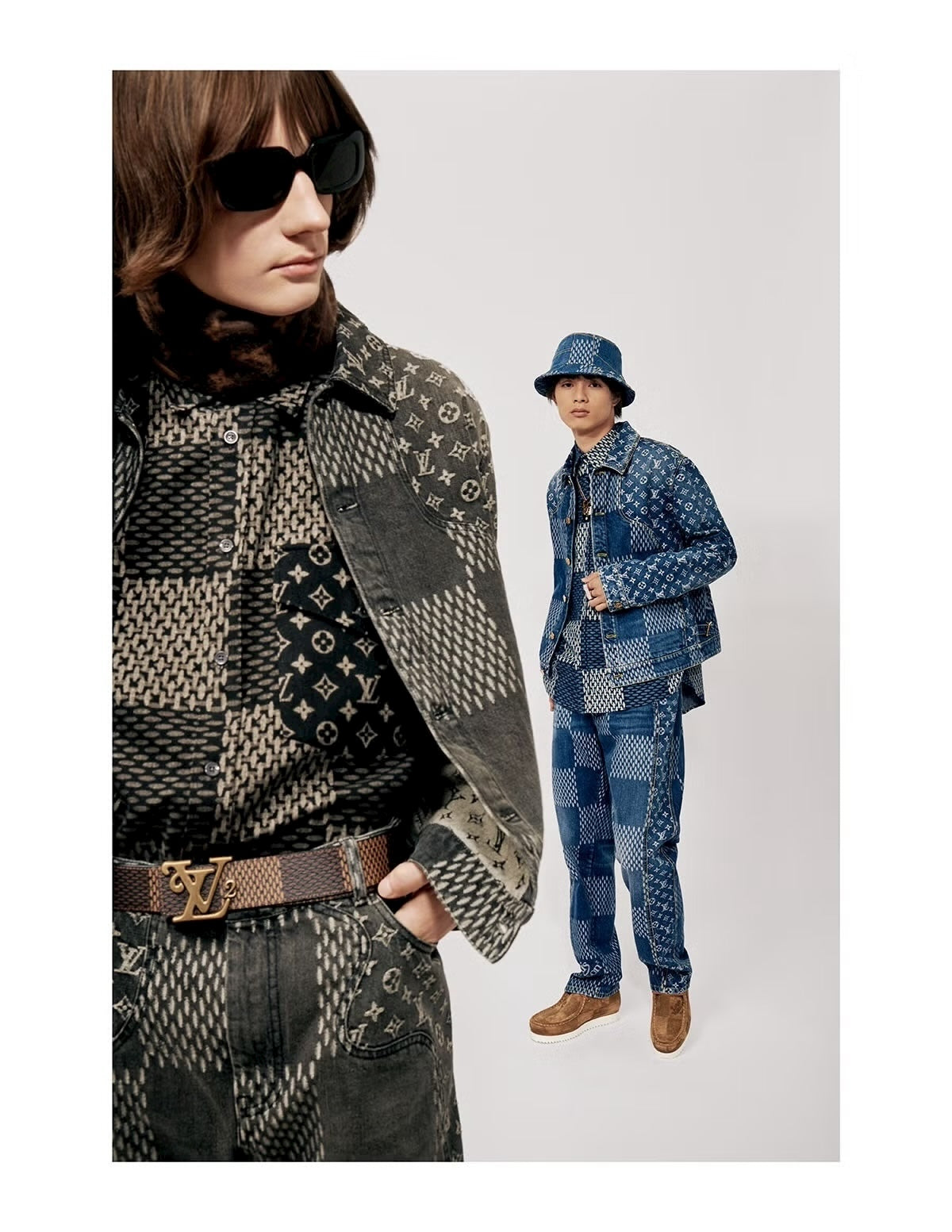 LOUIS VUITTON 2020AW × NIGO Giant Damier Waves Monogram Denim Jacket