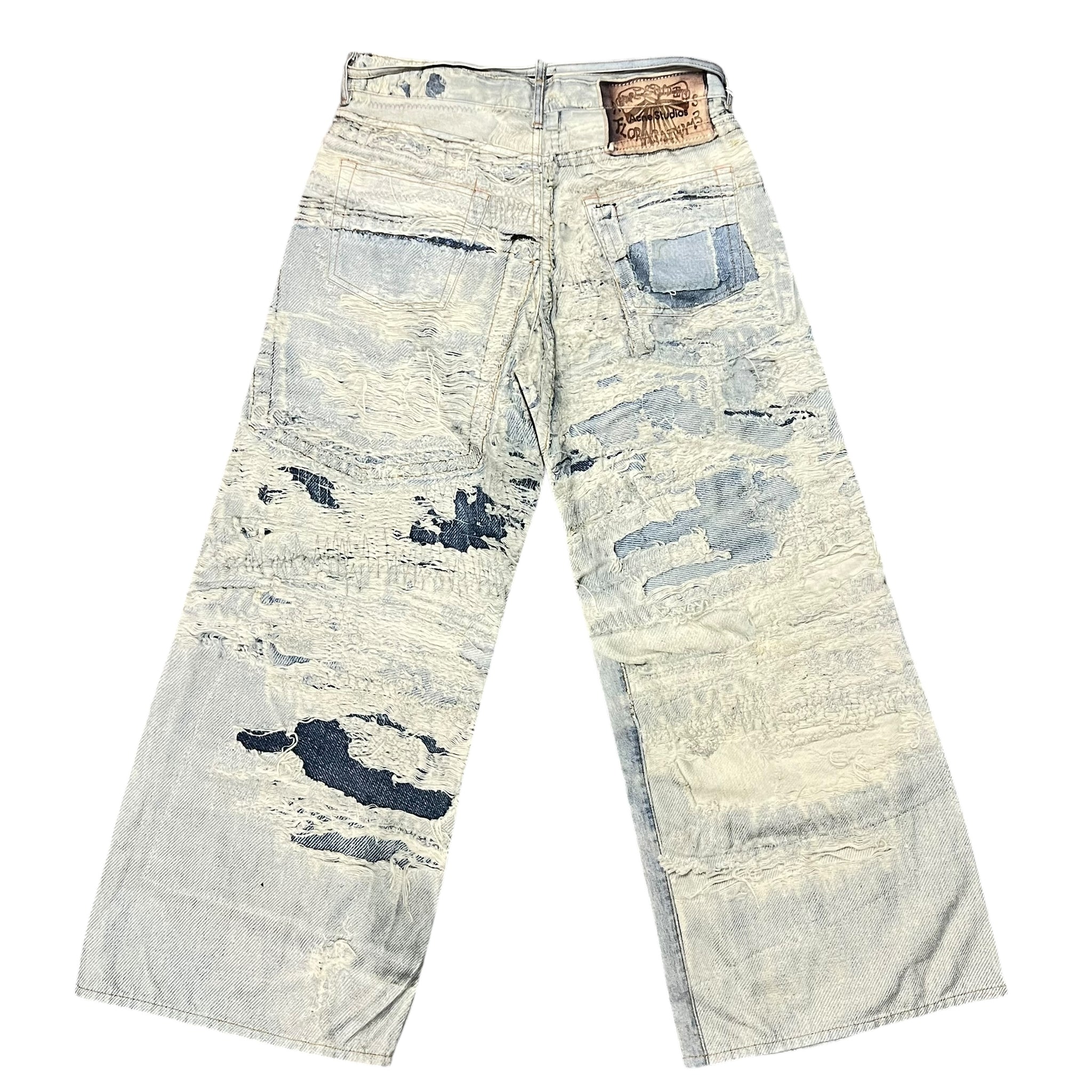 ACNE STUDIOS 2024SS  DIGITAL DISTRESSED PRINTED TROMP L'OEIL JEANS