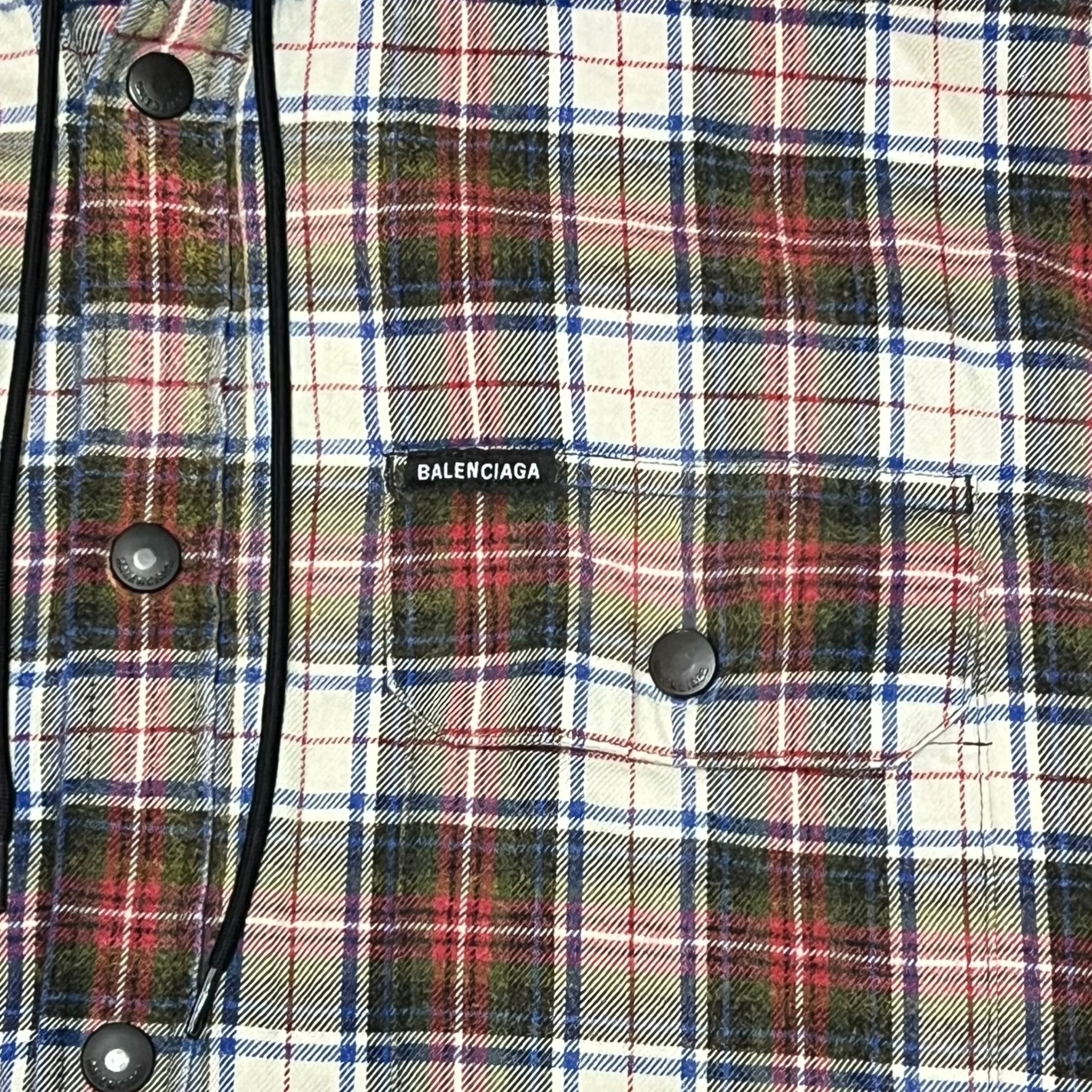 BALENCIAGA 2023SS Padded Flannel Hooded Shirt