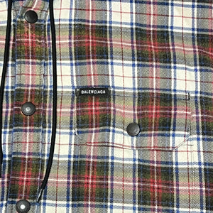BALENCIAGA 2023SS Padded Flannel Hooded Shirt