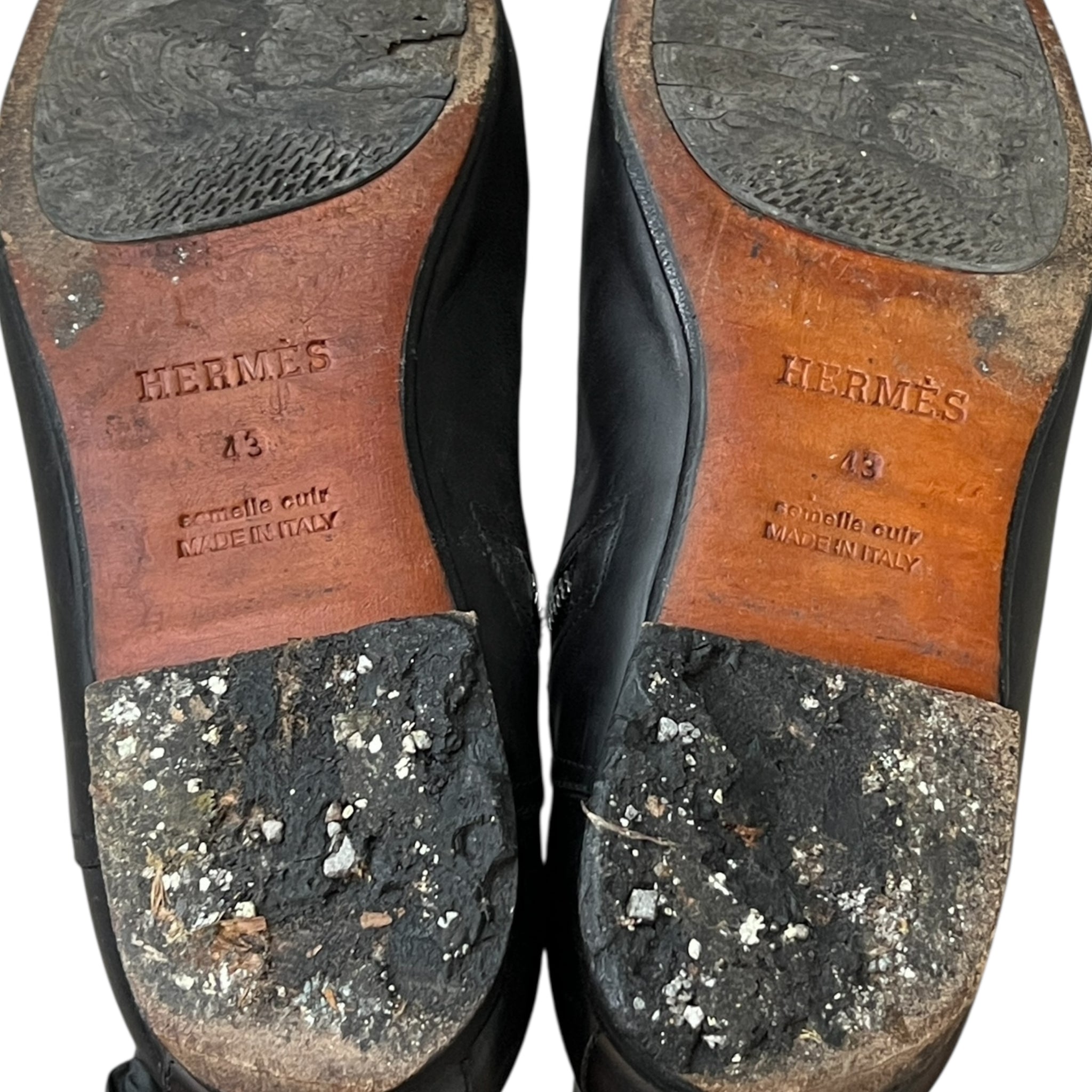 HERMES Vintage Side-Zip Leather Boots