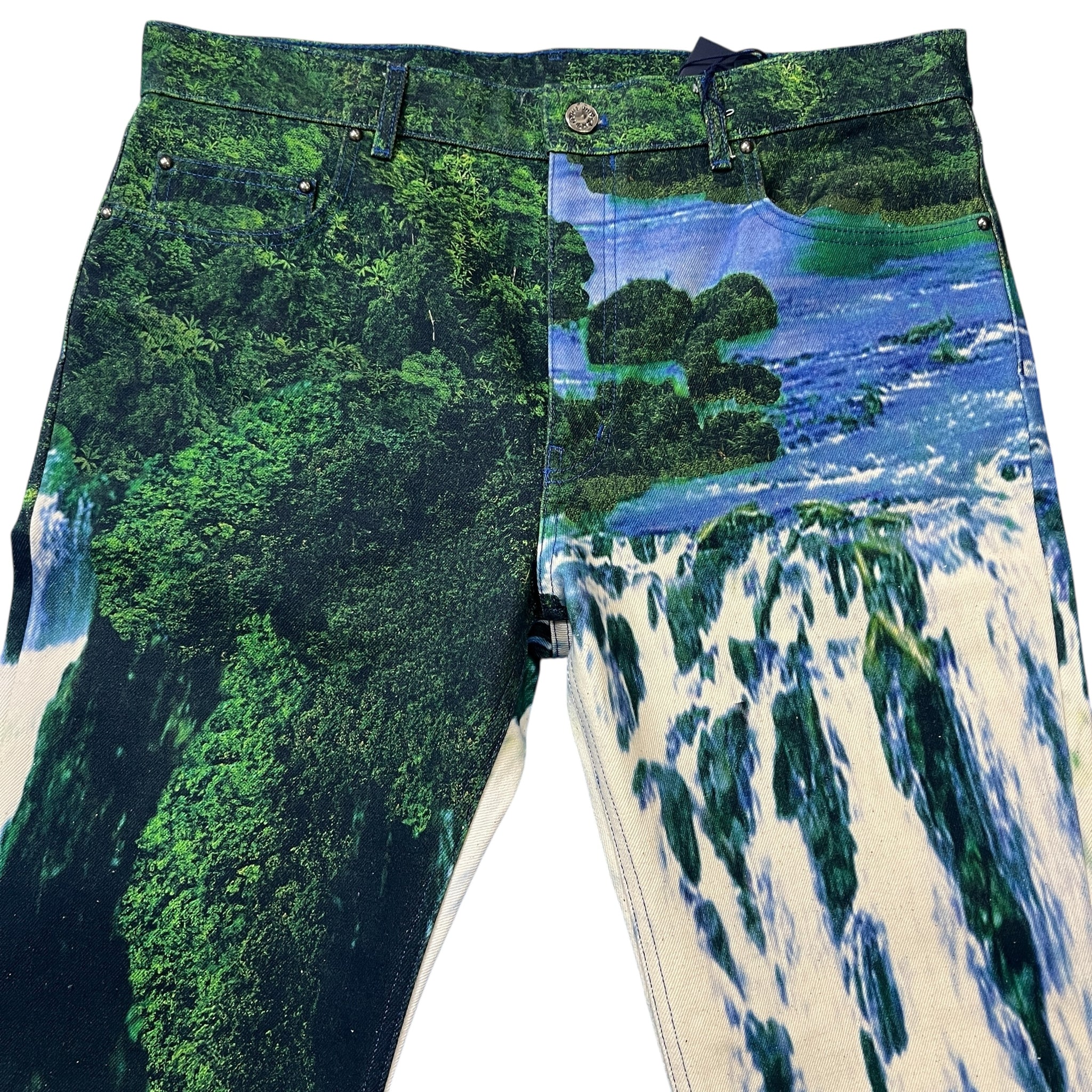 LOUIS VUITTON 2022SS Virgil Abloh "Amen Break" Landscape Print Denim Pants