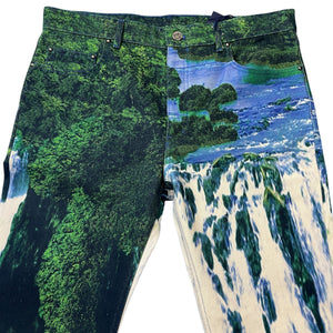 LOUIS VUITTON 2022SS Virgil Abloh "Amen Break" Landscape Print Denim Pants