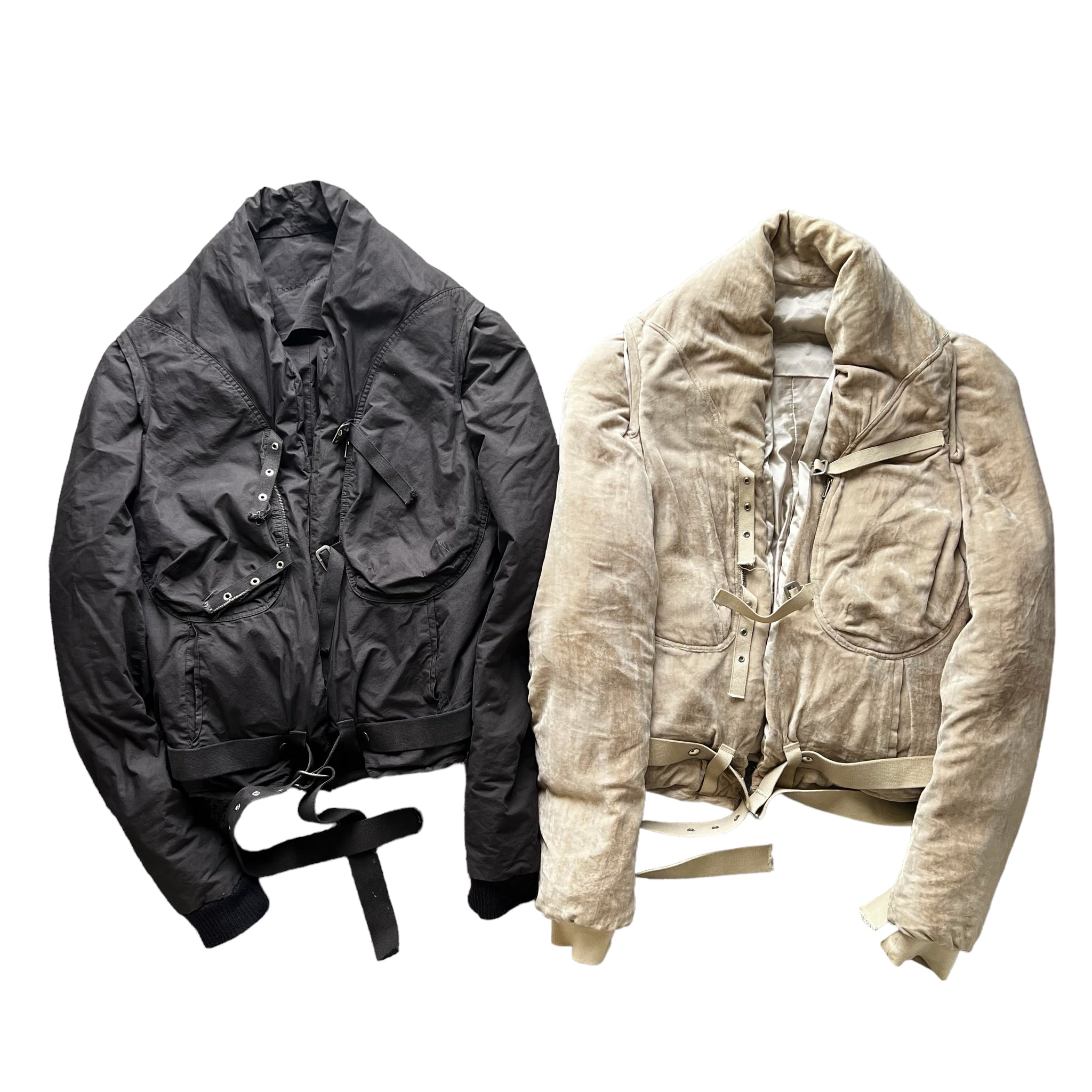 RICK OWENS 2005AW "MOOG" VELVET BELT BOMBER JACKET