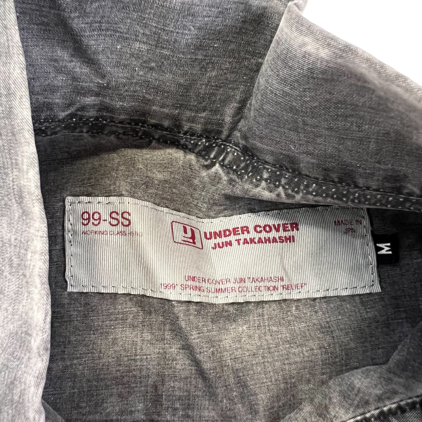 UNDERCOVER 1999SS RELIEF OVER-DYED GREY ANORAK SHIRTS