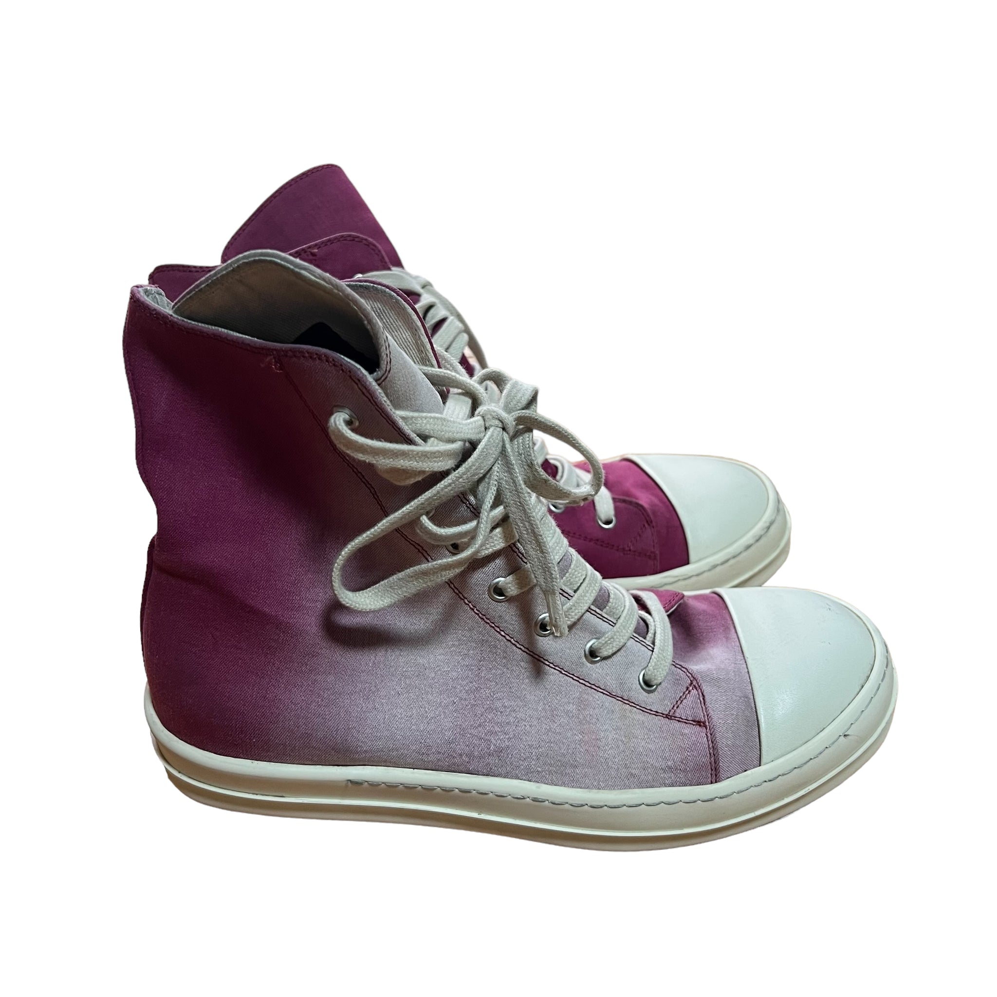 RICK OWENS 2019AW LARRY FUXIA RAMONES HI-TOP SNEAKER
